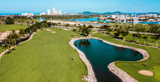 Aerial view of golf court